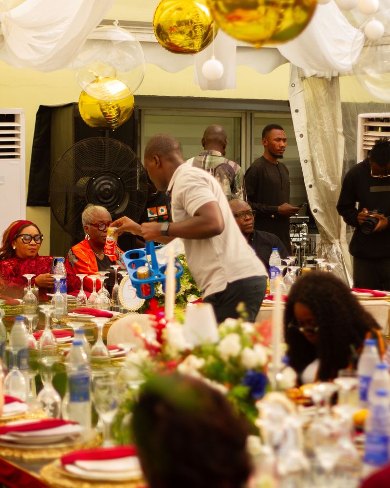 Formal table service at a gala event