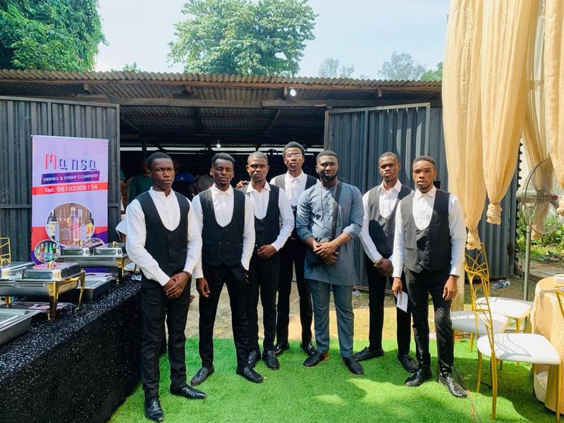 MANSA crew at an event bar setup